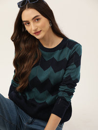DressBerry Chevron Printed Acrylic Pullover