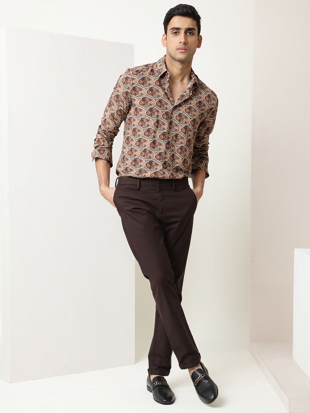 RARE RABBIT Men Tymon Abstract Printed Slim Fit Shirt