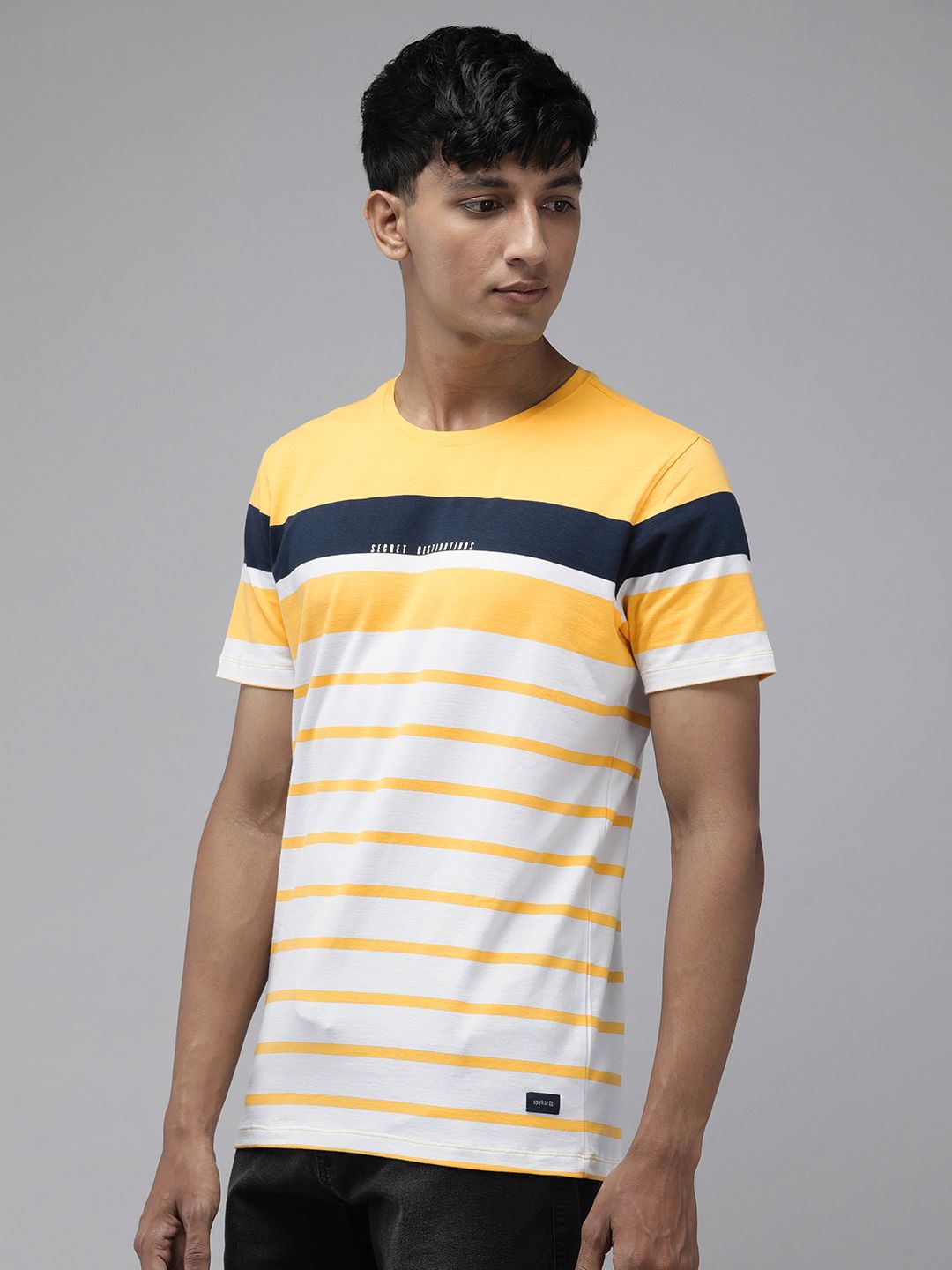 SPYKAR Striped Slim Fit Casual T-shirt