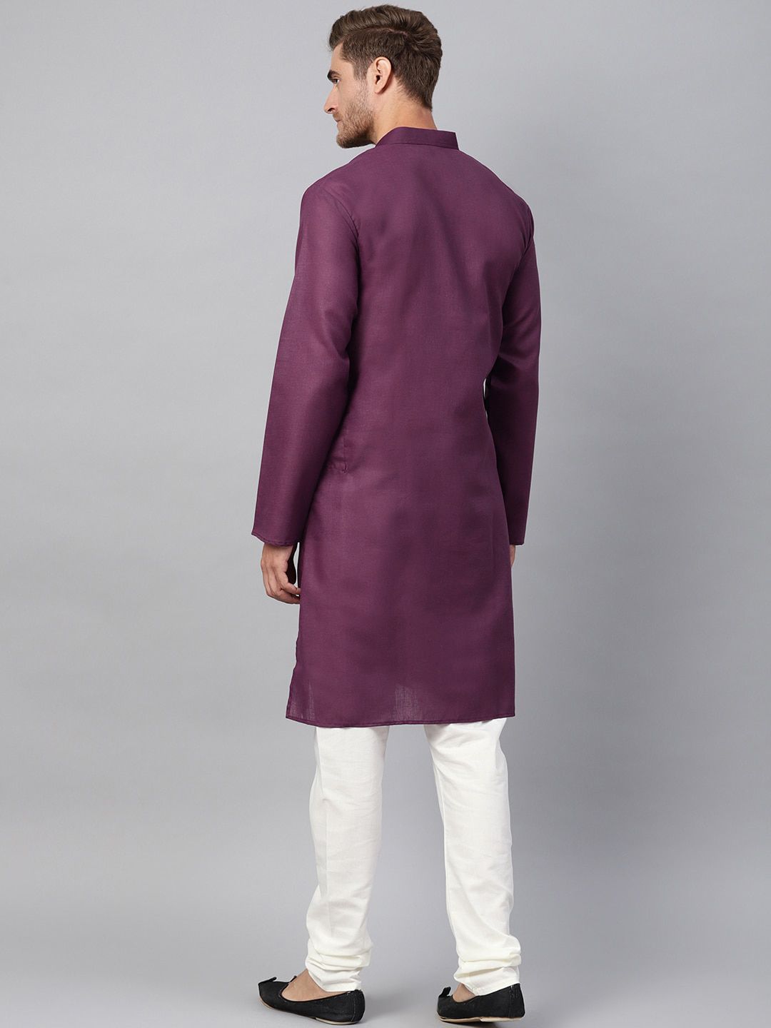 SOJANYA Mandarin Collar Patch Poket Linen Kapas Lurus Kurta