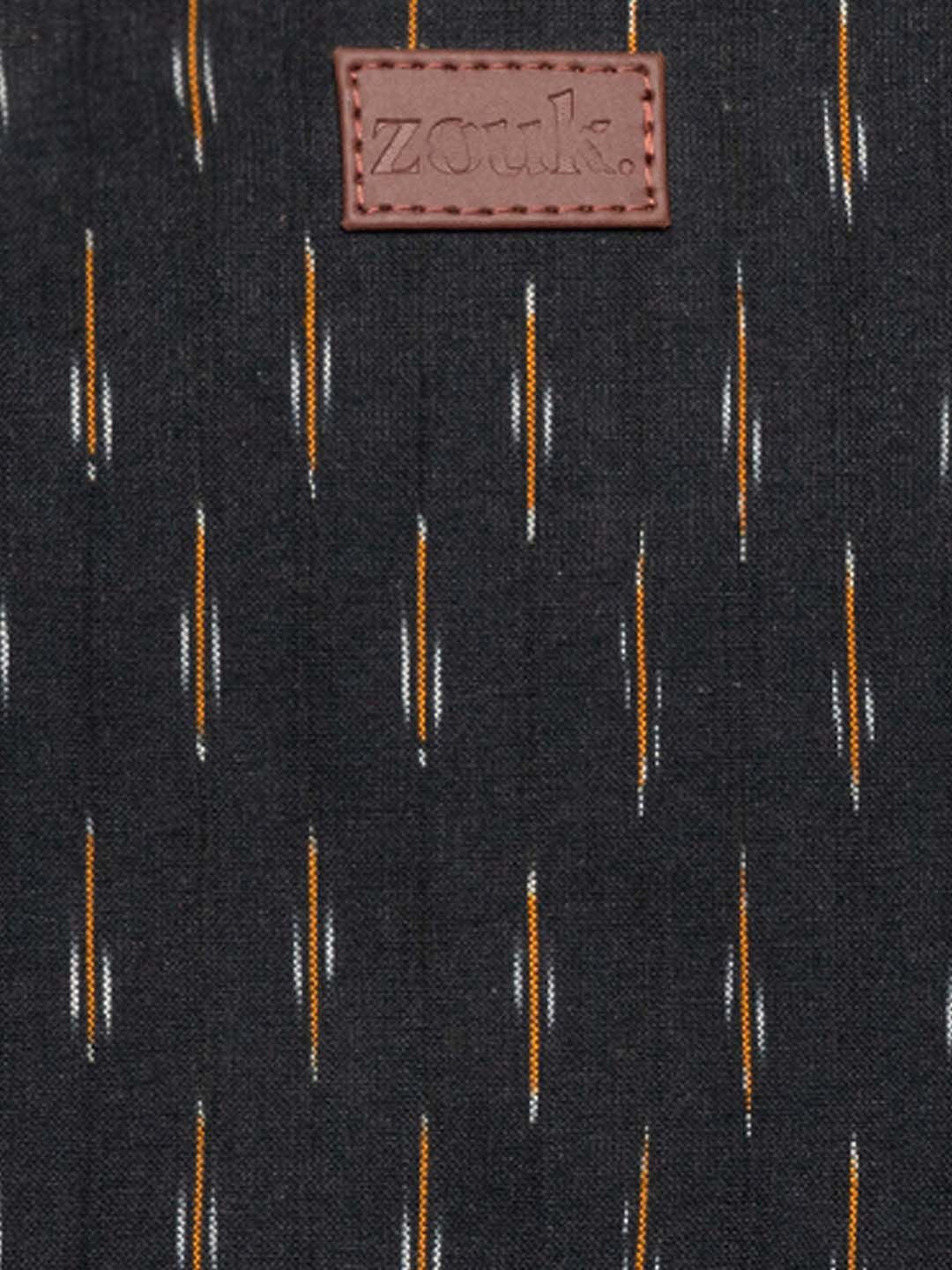 ZOUK Black & White Printed Vegan Leather Sustainable Shoulder 16 Inch Laptop Bag