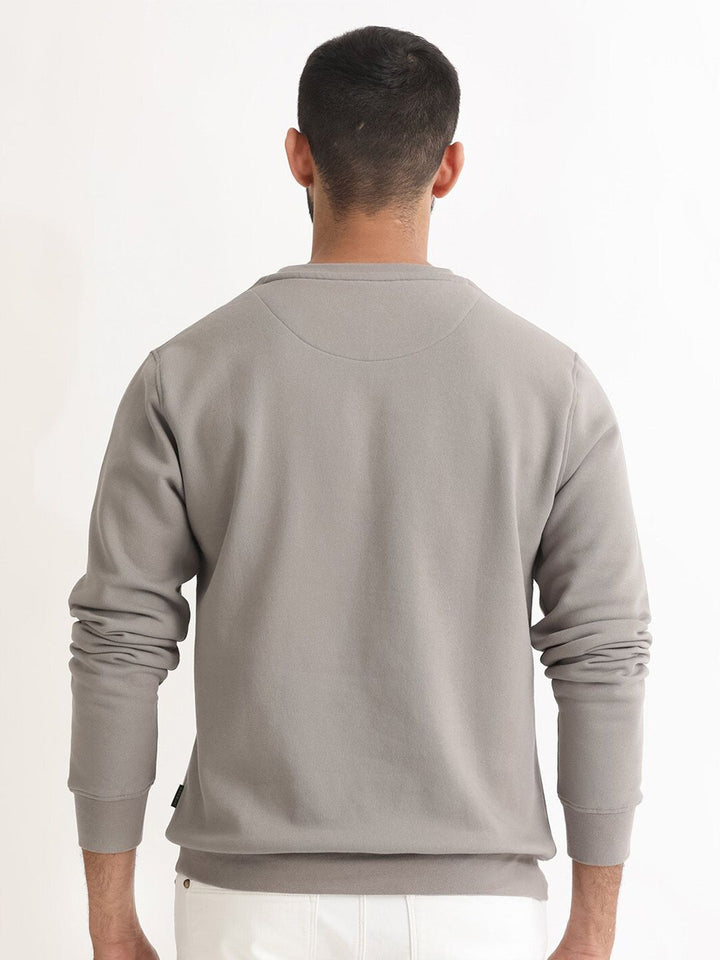 RARE RABBIT Men Robbs Logo Print Round Neck Sweatshirt