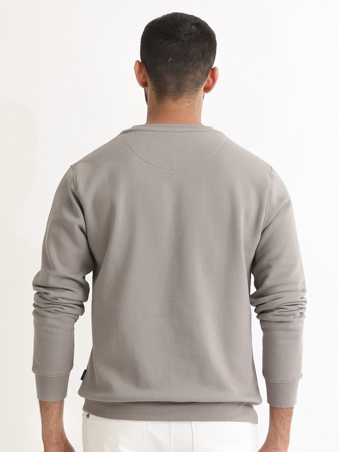 RARE RABBIT Men Robbs Logo Print Round Neck Sweatshirt