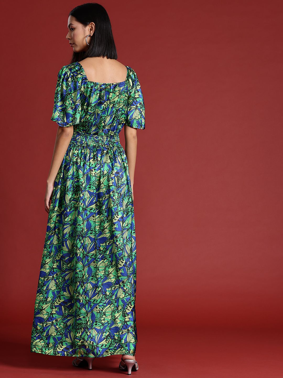 all about you Floral Print Satin Maxi Dress