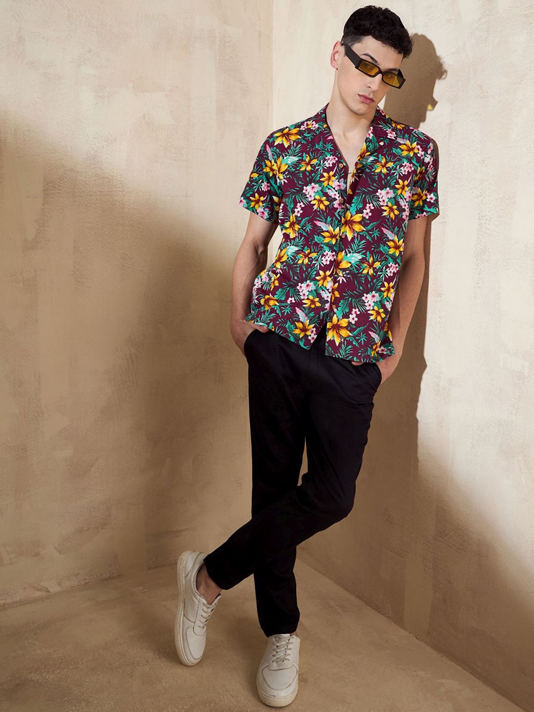 DENNISON Floral Printed Oversized Casual Shirt