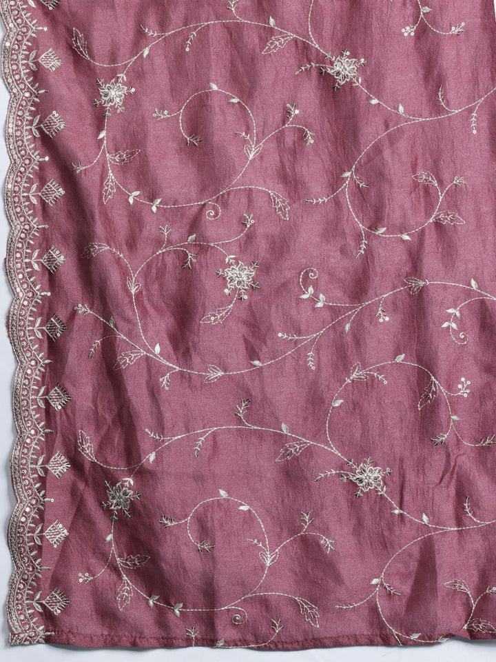 Indo Era Floral Embroidered Thread Work Kurta with Trousers & With Dupatta