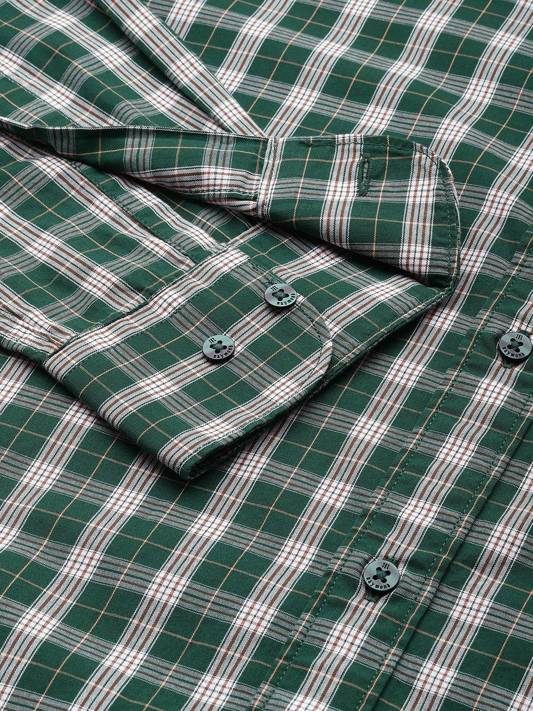 Raymond Pure Cotton Slim Fit Checked Casual Shirt