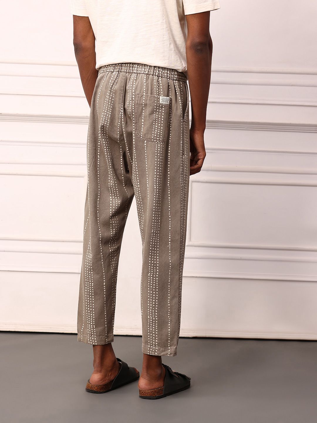 Mr Bowerbird Men Printed Pure Cotton Liberal Fit Trousers With a Notepad