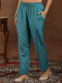 Libas Floral Printed Zari V-Neck Straight Kurta With Trouser & Dupatta