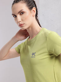 HRX by Hrithik Roshan Solid T-shirt with Brand Logo Detail