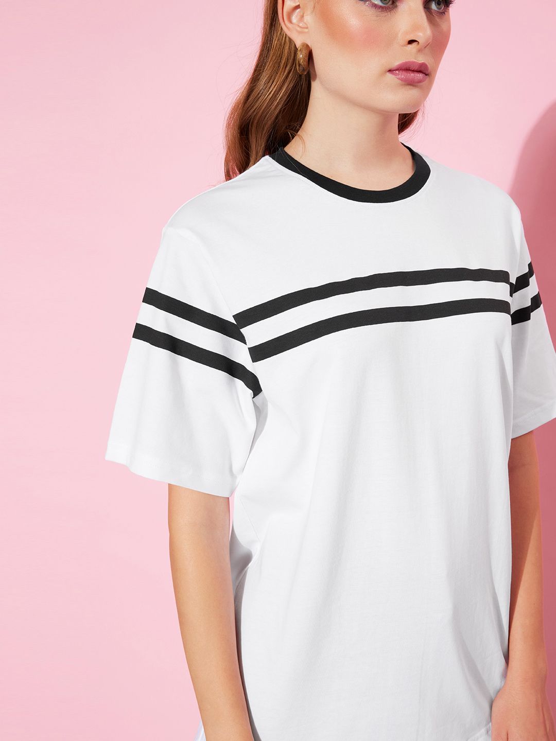 DILLINGER Women Striped Pure Cotton T-shirt