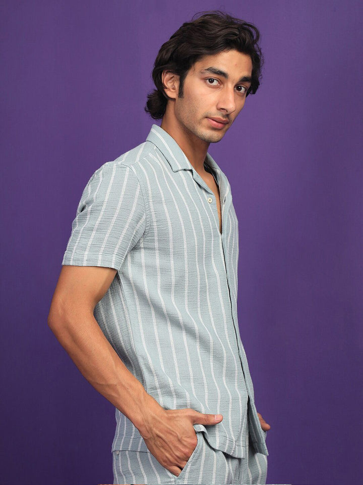 RARE RABBIT Men Nanos Striped Slim Fit Opaque Shirt