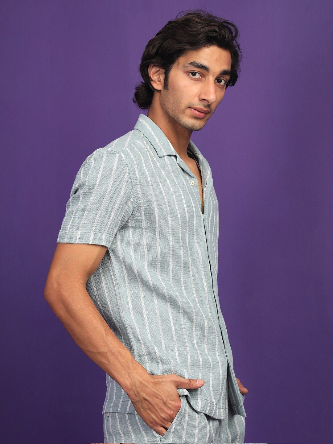 RARE RABBIT Men Nanos Striped Slim Fit Opaque Shirt