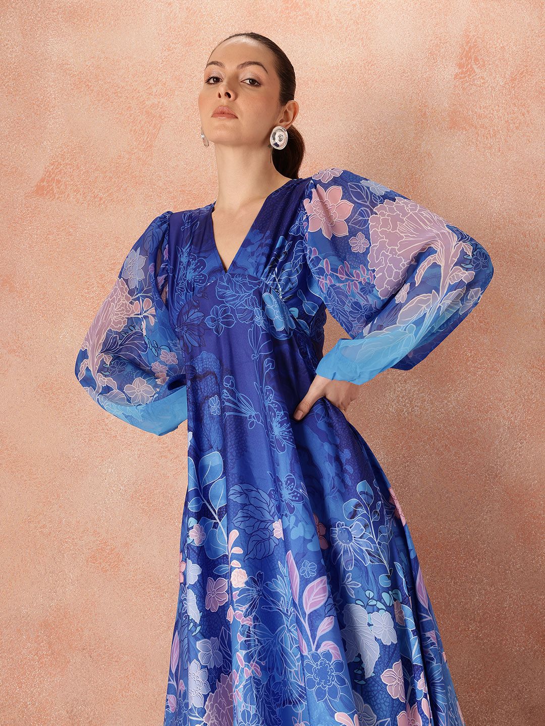 all about you Floral Printed Empire Dress