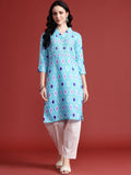 Anouk Ikat Printed V-Neck Straight Kurta