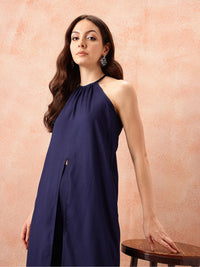 all about you Halter Neck High Slit Kurta with Trousers