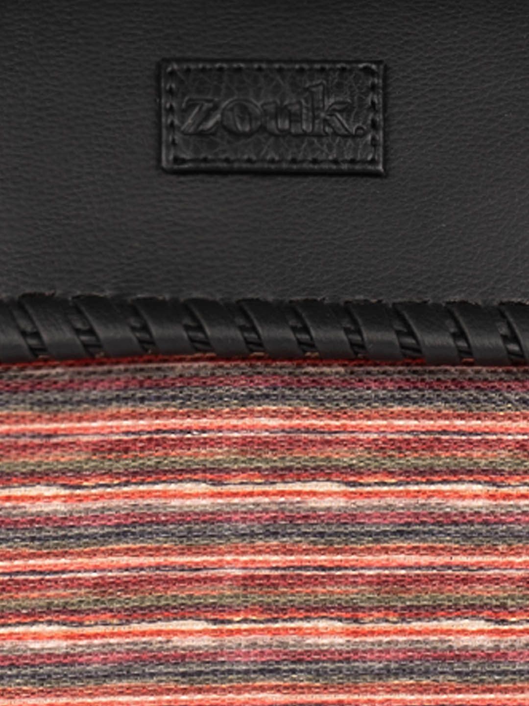 ZOUK Goan Waves Structured Jute Satchel Bag