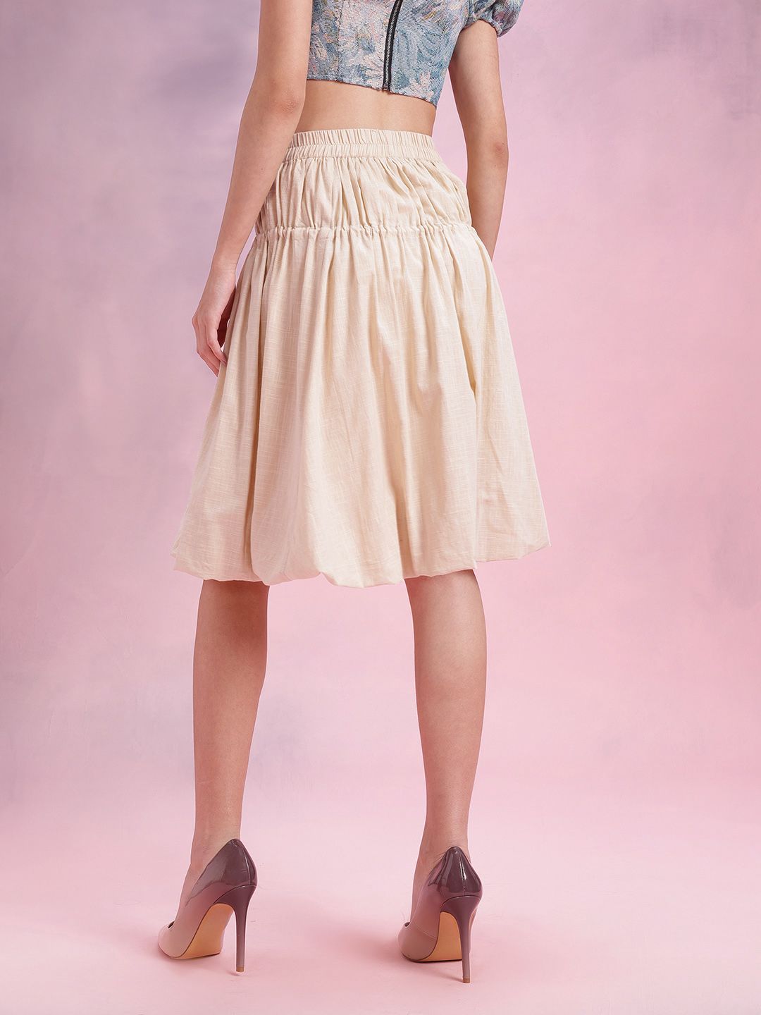 DressBerry Toggle Fastening Ruched Balloon Skirt