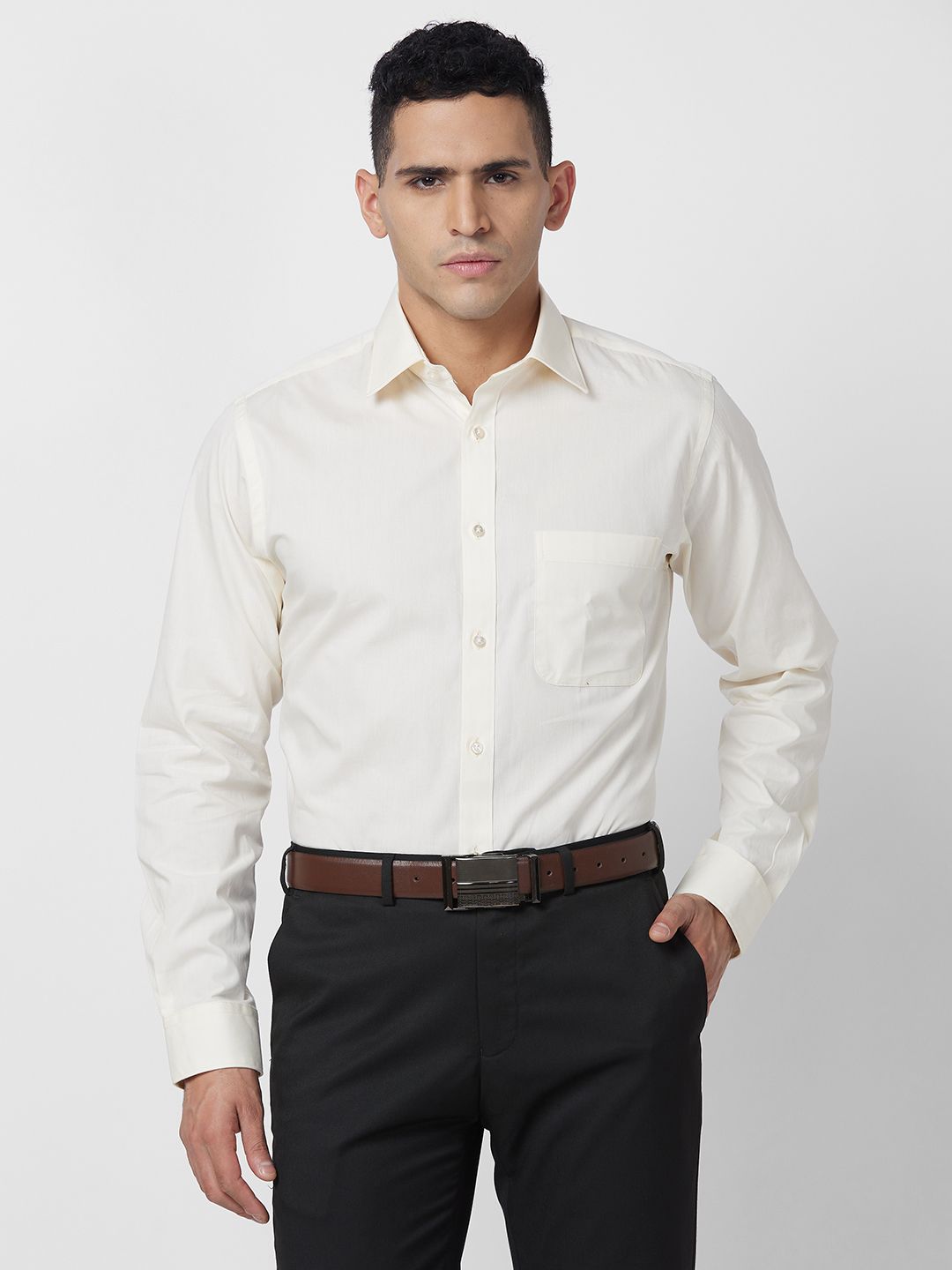 Raymond Solid Slim Fit Pure Cotton Formal Shirt