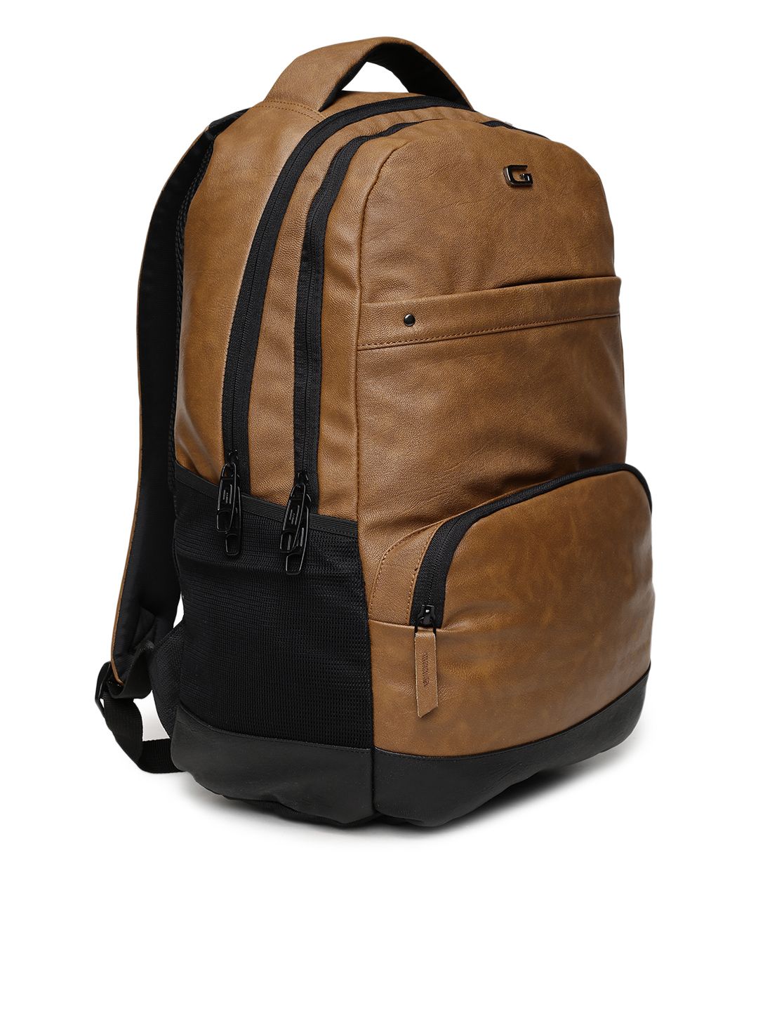 Gear Unisex Brown Faux Leather Solid Backpack