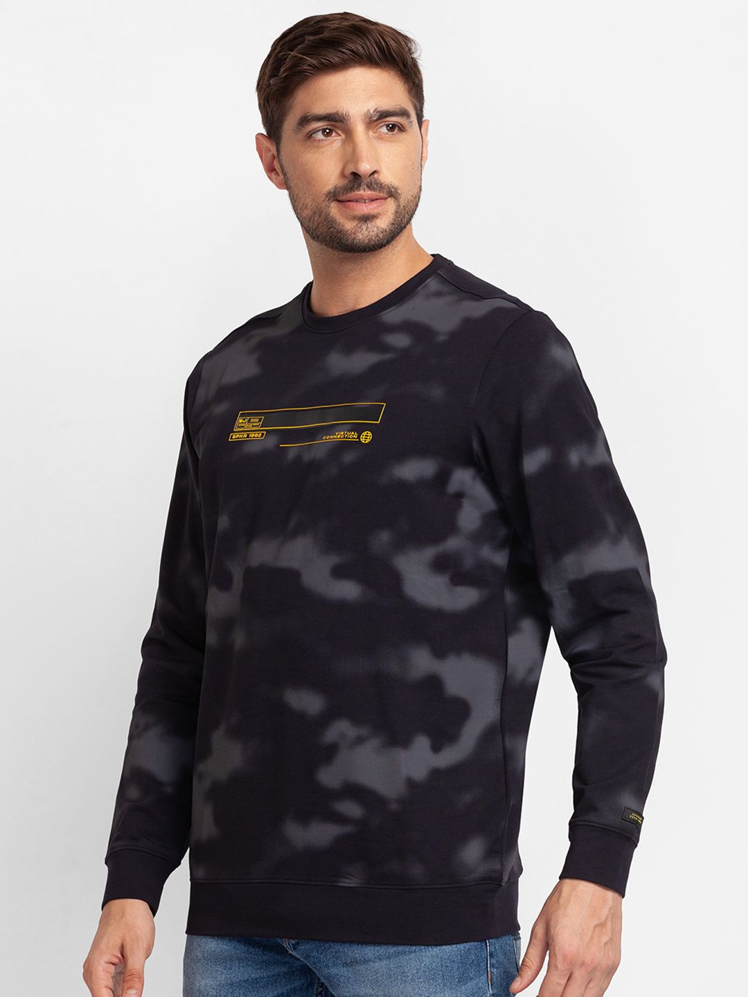 SPYKAR Camouflage Printed Pullover Sweatshirt