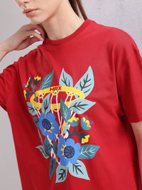 HRX by Hrithik Roshan Women Printed Relaxed Fit T-shirt