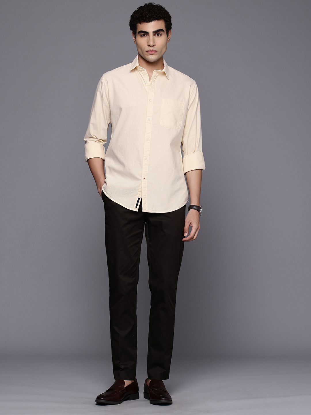 Raymond Slim Fit Pure Cotton Casual Shirt