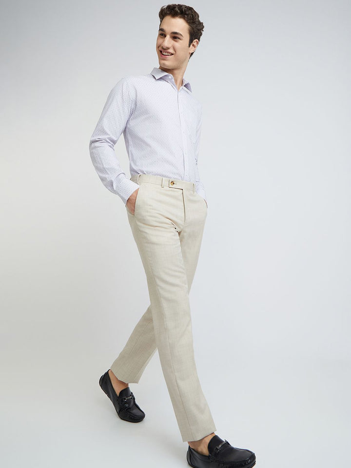 Park Avenue Men Slim Fit Vertical Stripes Opaque Pure Cotton Formal Shirt