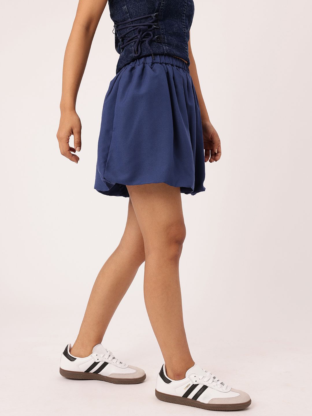 DressBerry Women Gathered A-Line Mini Skirt