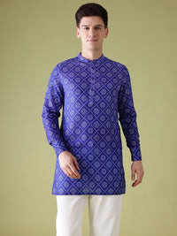 Anouk Mandarin Collar Bandhani Printed Kurta