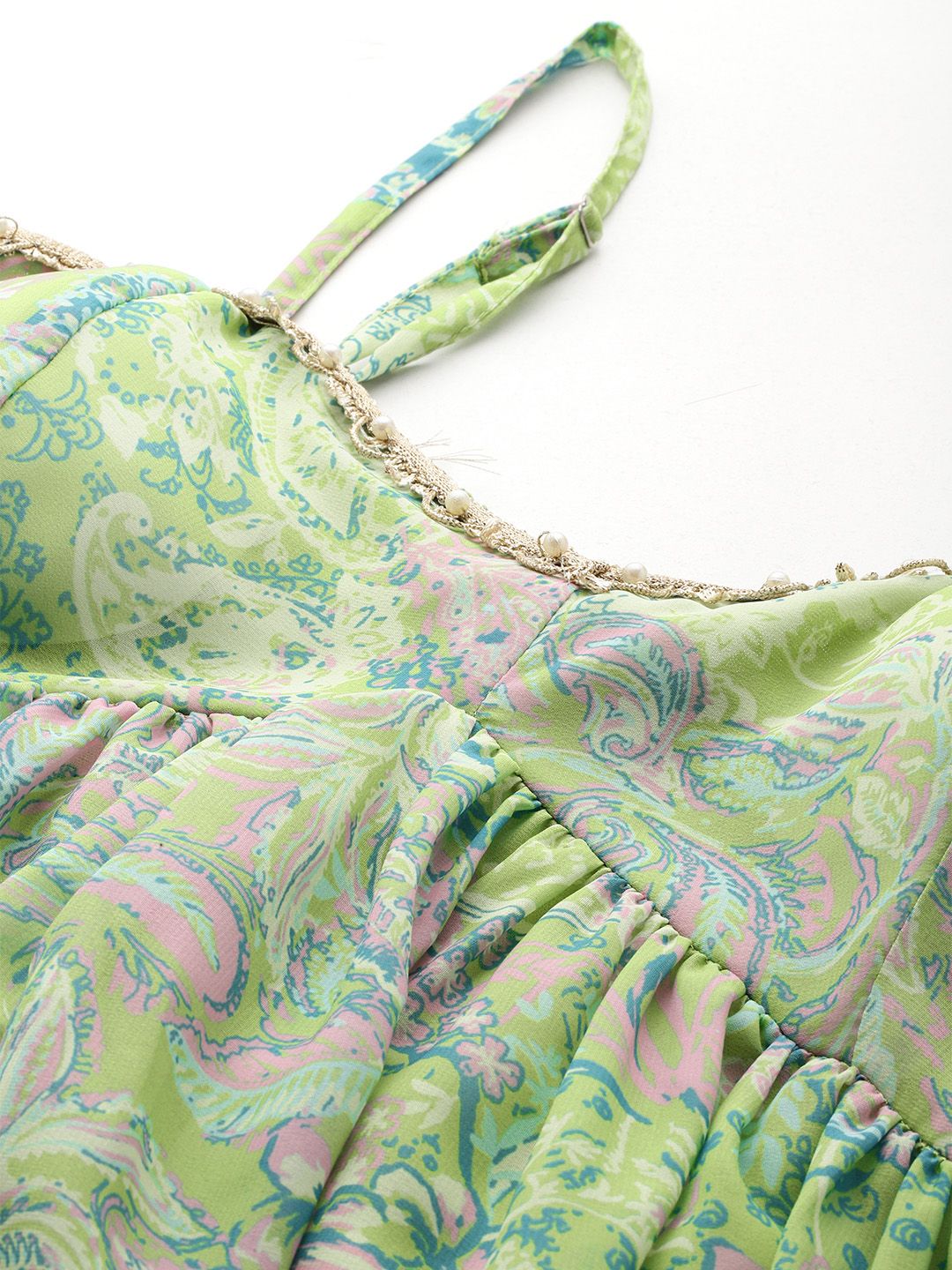 all about you Printed Ethnic Maxi Dress with Dupatta