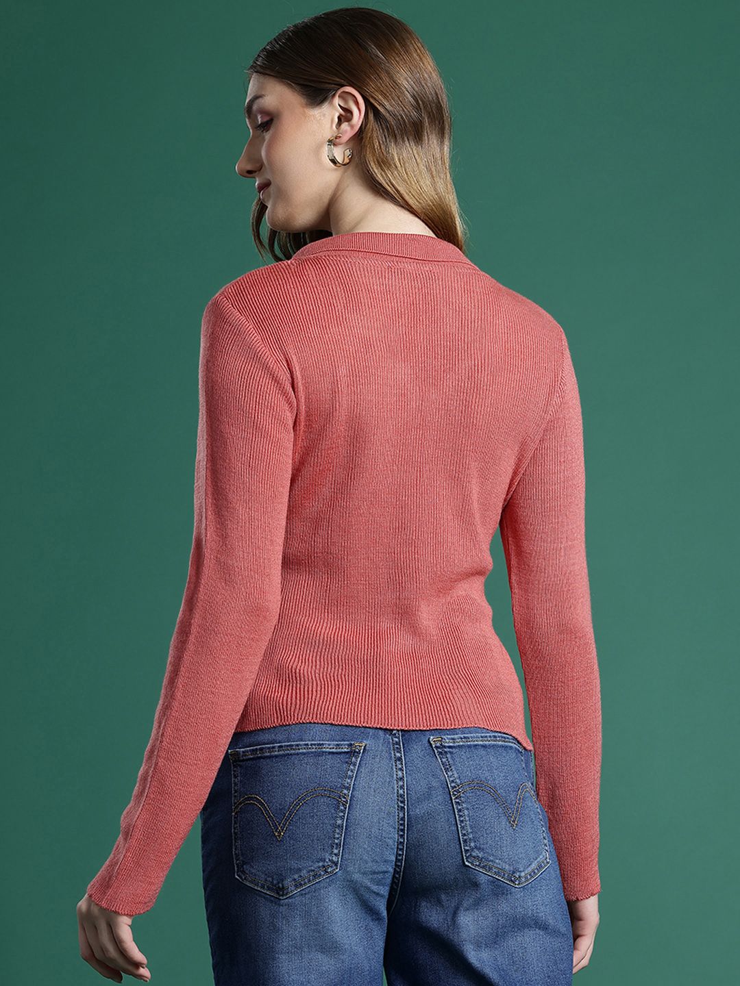 DressBerry Collar Neck Striped Pullover Sweaters