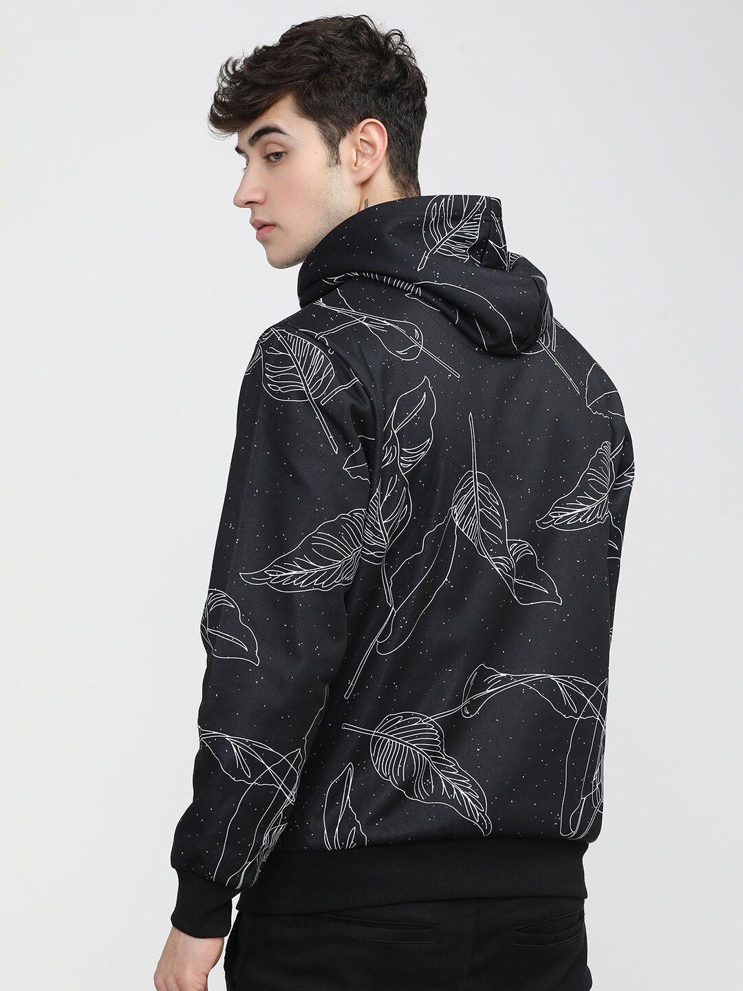 HIGHLANDER Men Black Printed Hooded Sweatshirt