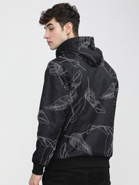 HIGHLANDER Men Black Printed Hooded Sweatshirt