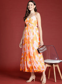 all about you Floral Print Cut-Out Maxi Dress