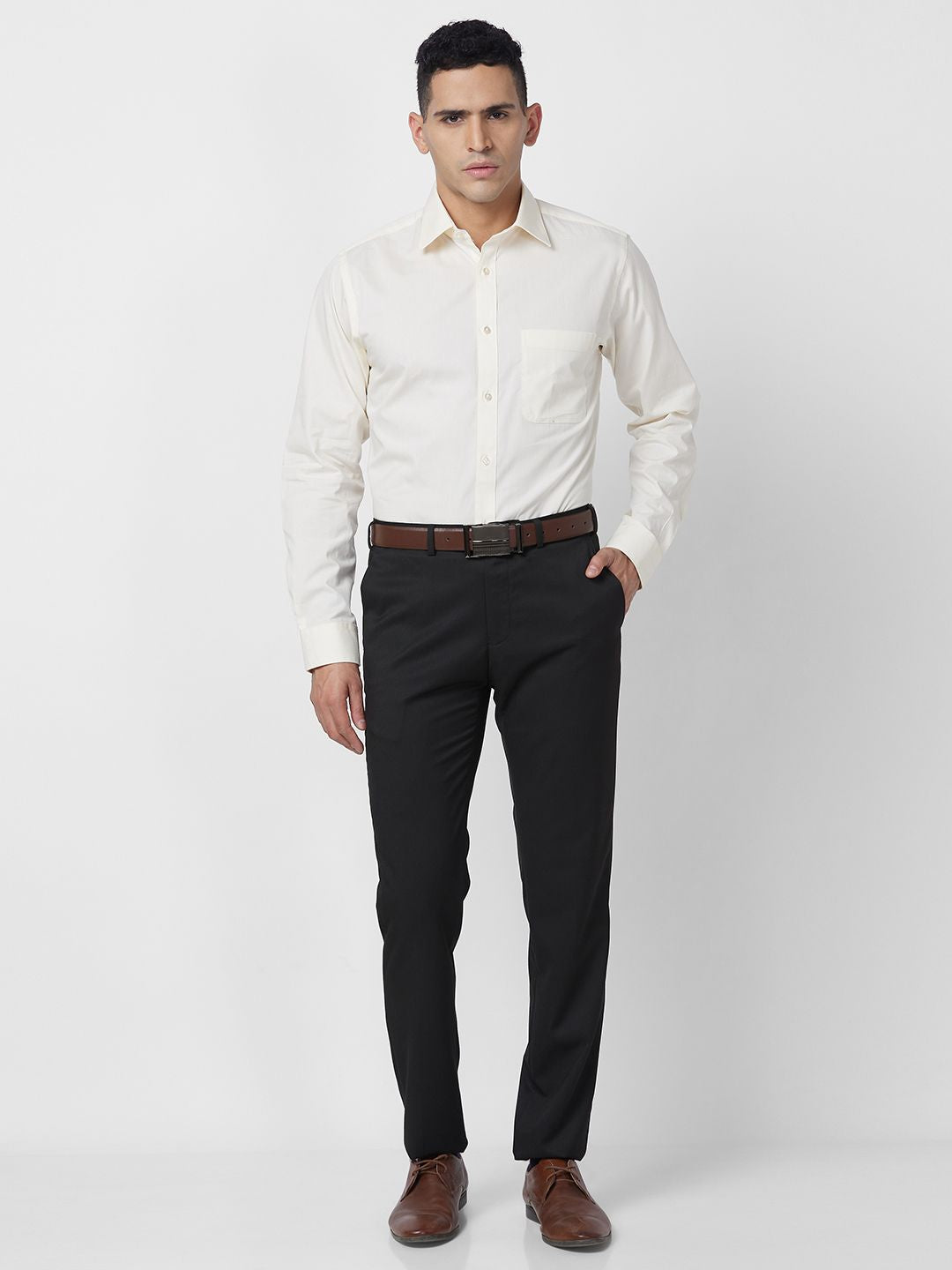 Raymond Solid Slim Fit Pure Cotton Formal Shirt