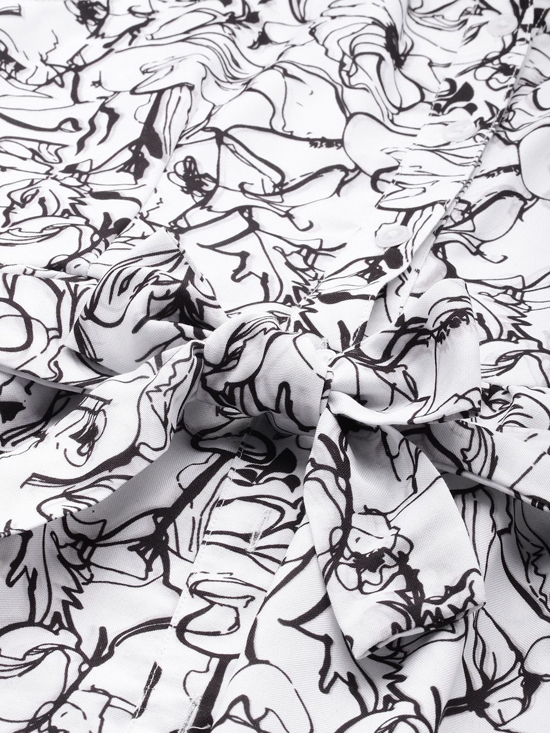 all about you Abstract Printed Tiered Tie-Up Maxi Dress