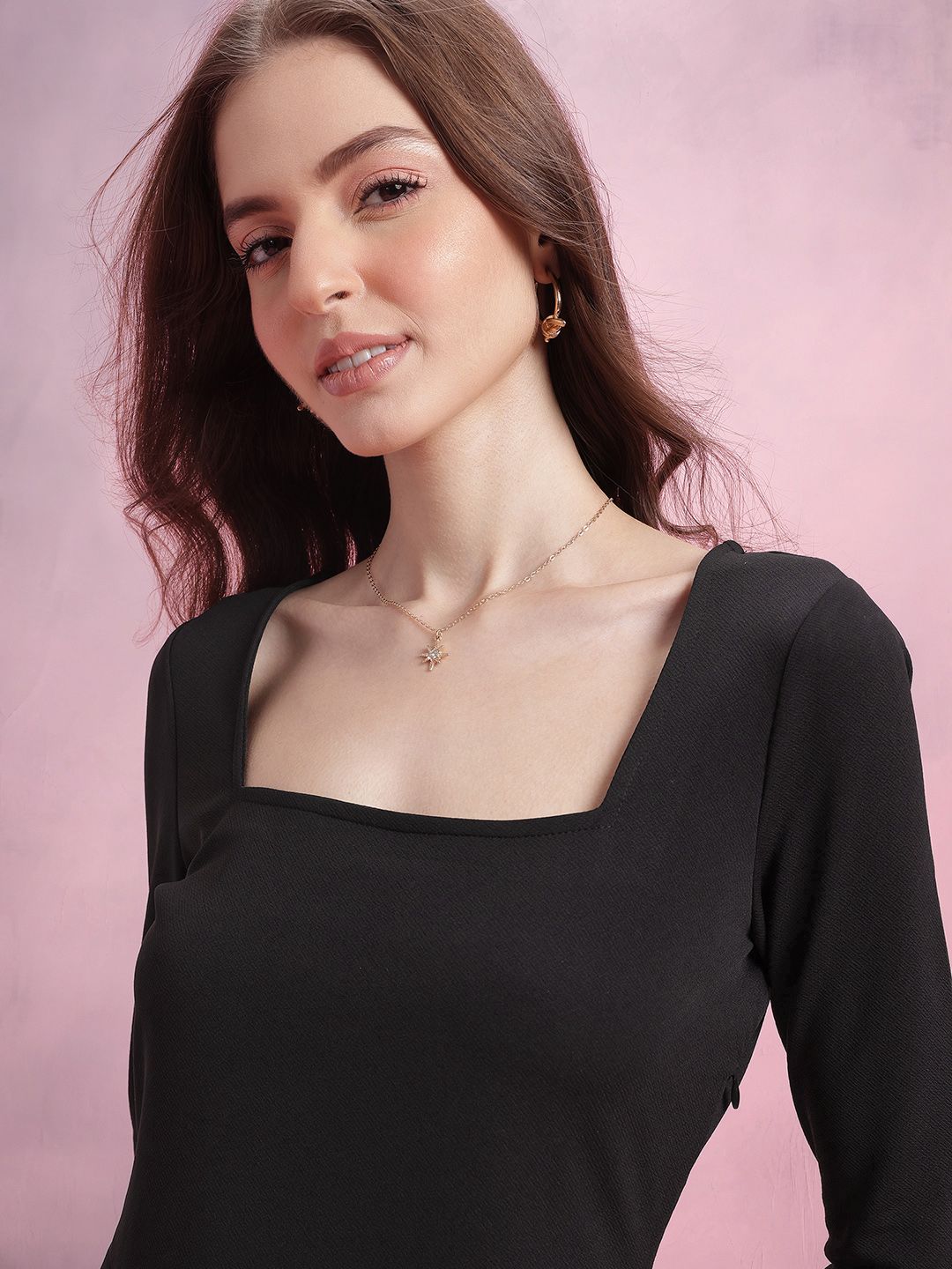 DressBerry Square Neck A-Line Dress