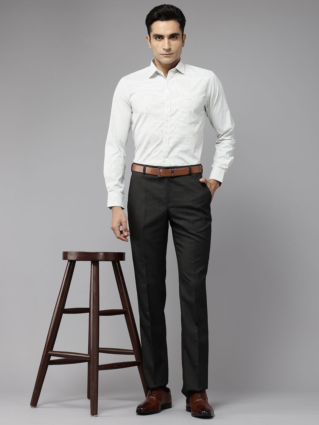 Park Avenue Slim Fit Checked Formal Shirt