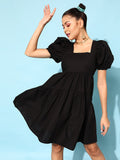 STREET 9 Women Black Solid Dress