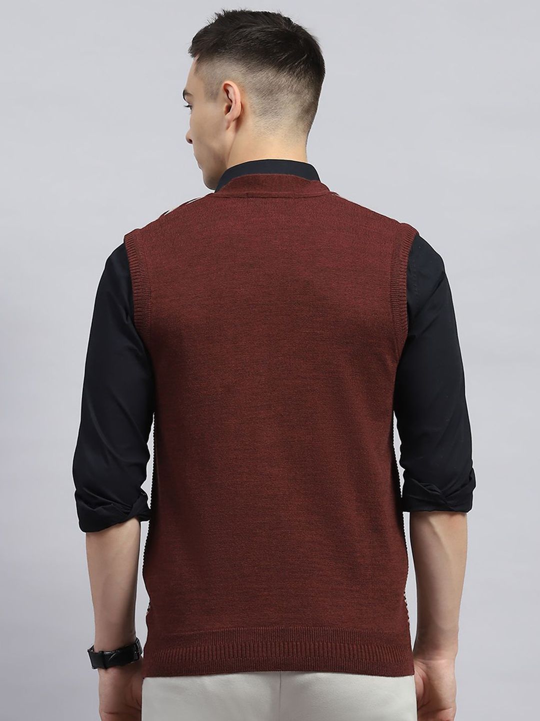 Monte Carlo Men Striped Woollen Cardigan