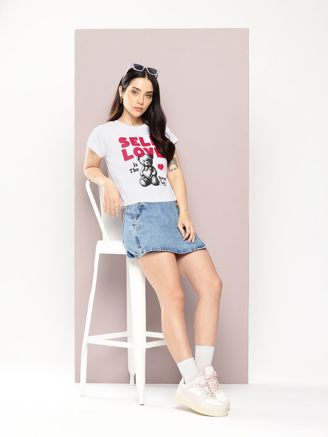 Dillinger Women Short Sleeve Boxy Cropped Printed Tshirt