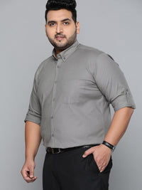 DENNISON Men Grey Smart Slim Fit Opaque Formal Shirt