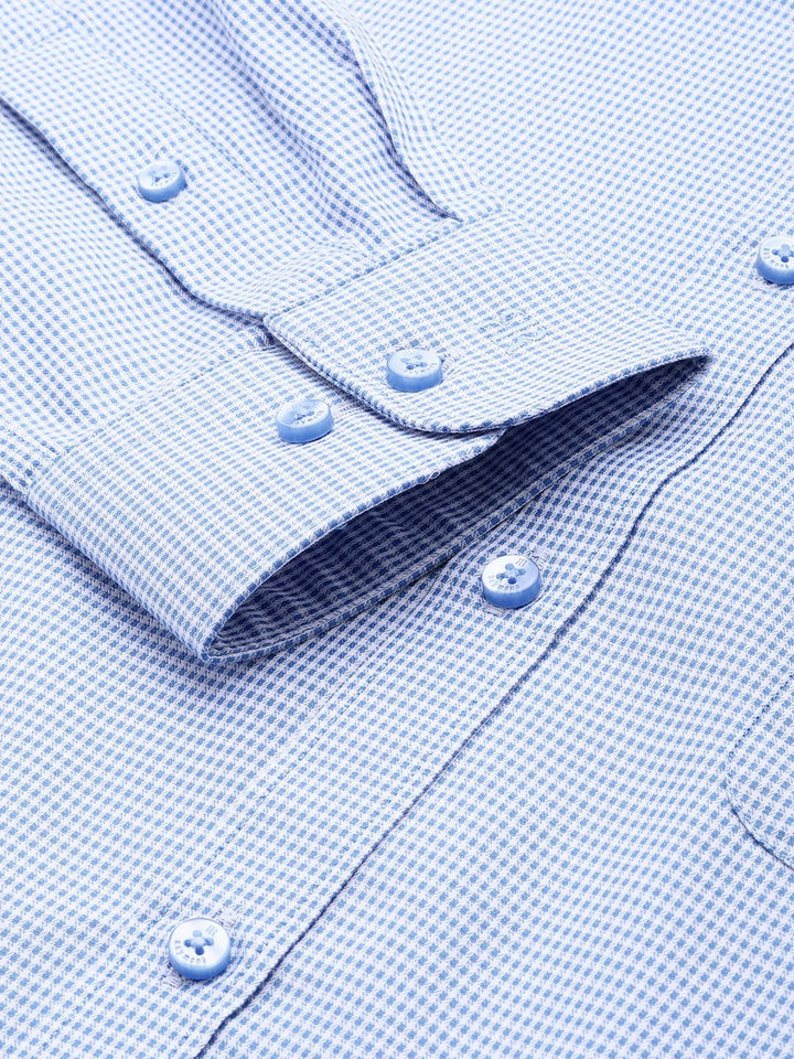 Raymond Self Design Textured Slim Fit Pure Cotton Formal Shirt