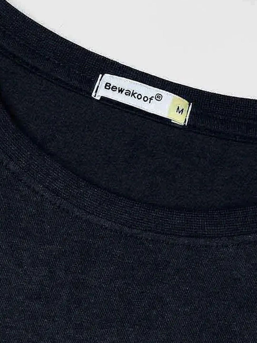 Bewakoof Men Navy Blue Printed Round Neck Pure Cotton T-shirt