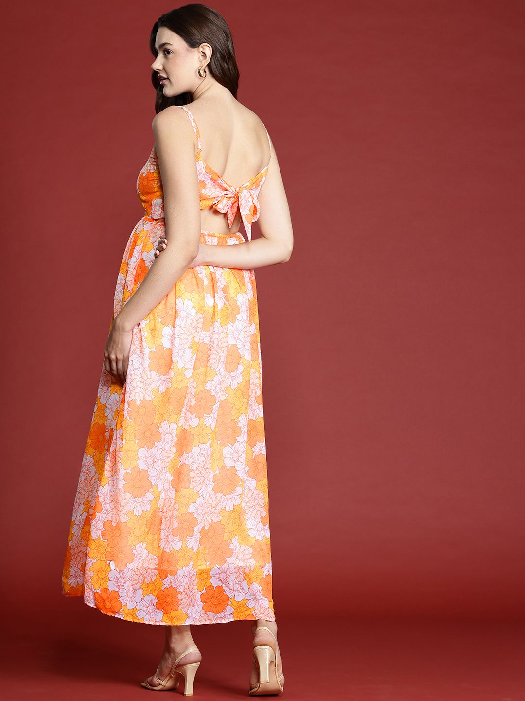 all about you Floral Print Cut-Out Maxi Dress