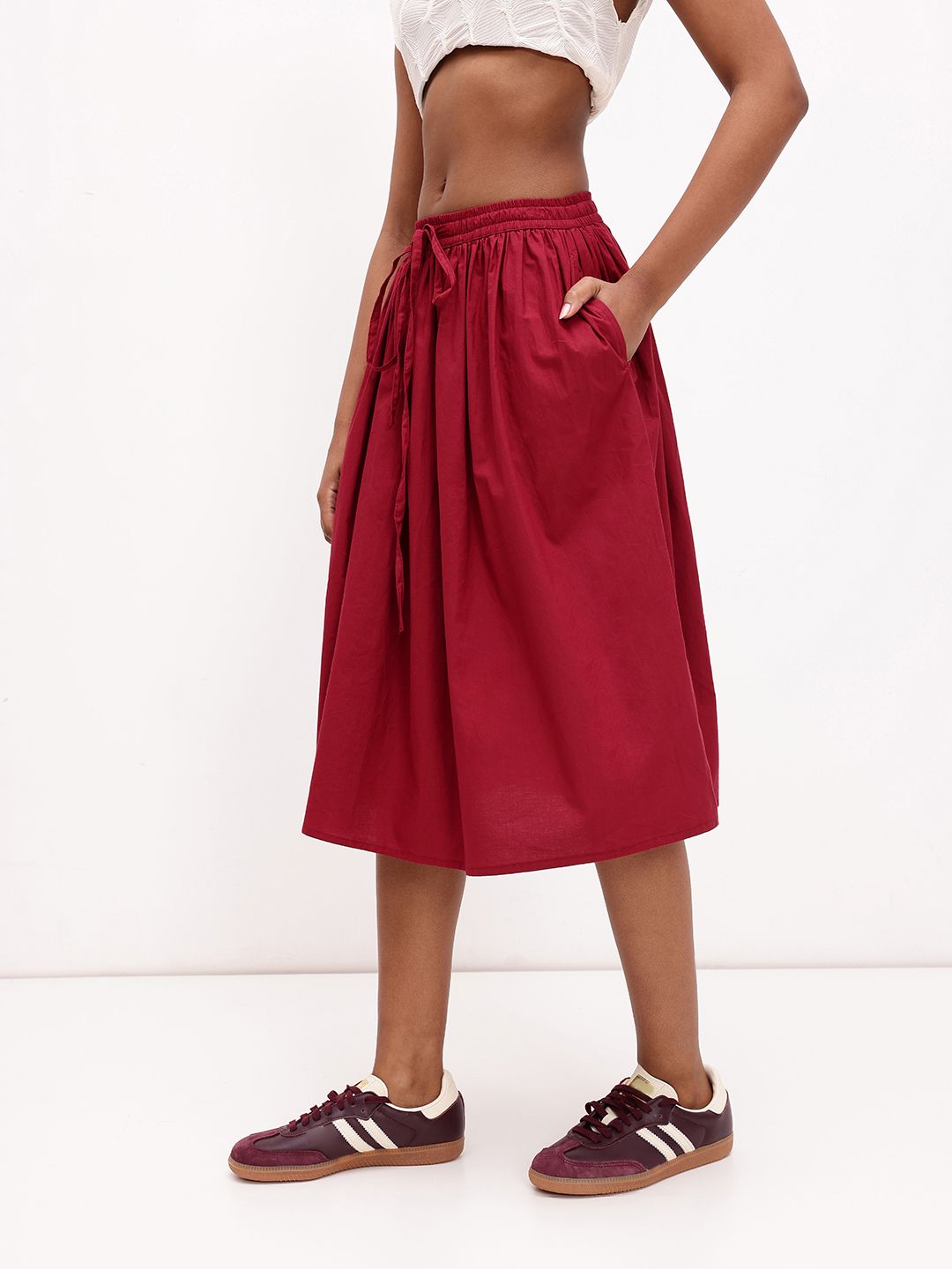 DressBerry Women Bright Charming A-Line Midi Skirt
