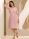 Libas Floral Printed Cotton Straight Kurta