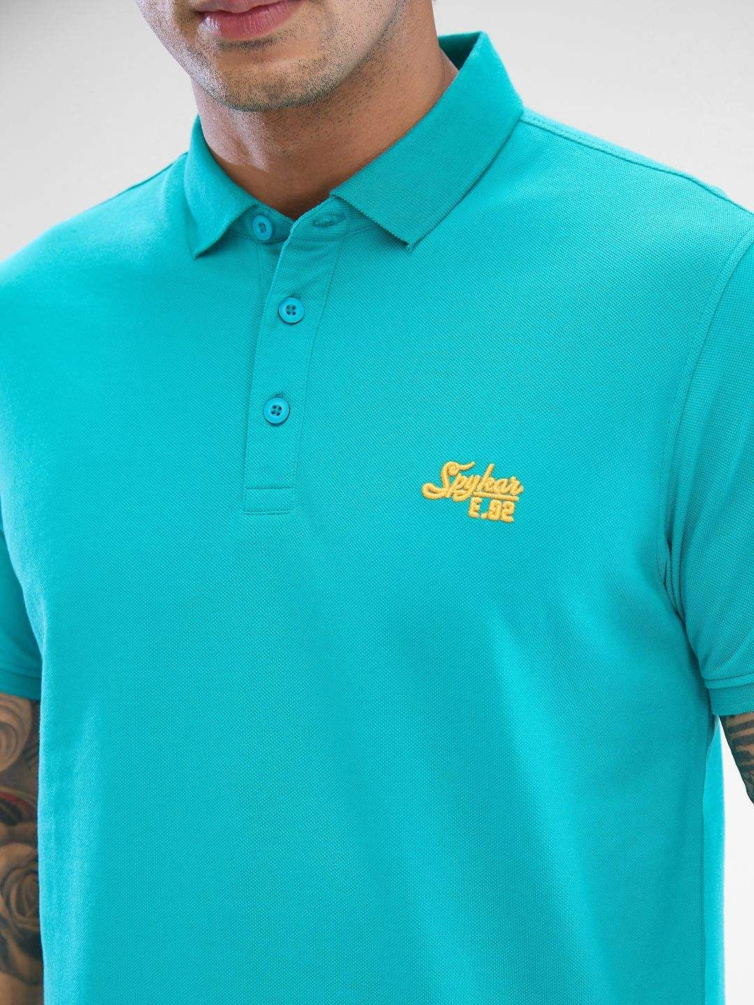 SPYKAR Men Polo Collar Solid Slim Fit T-shirt