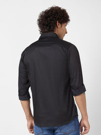 SPYKAR Classic Spread Collar Opaque Cotton Linen Casual Shirt
